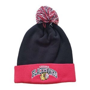 NWOT 2012 Mitchell & Ness Chicago Blackhawks Beanie Skully Pom NHL Hockey Skull